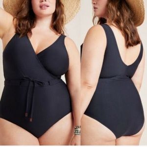 Anthropologie V Neck One Piece Swimsuit